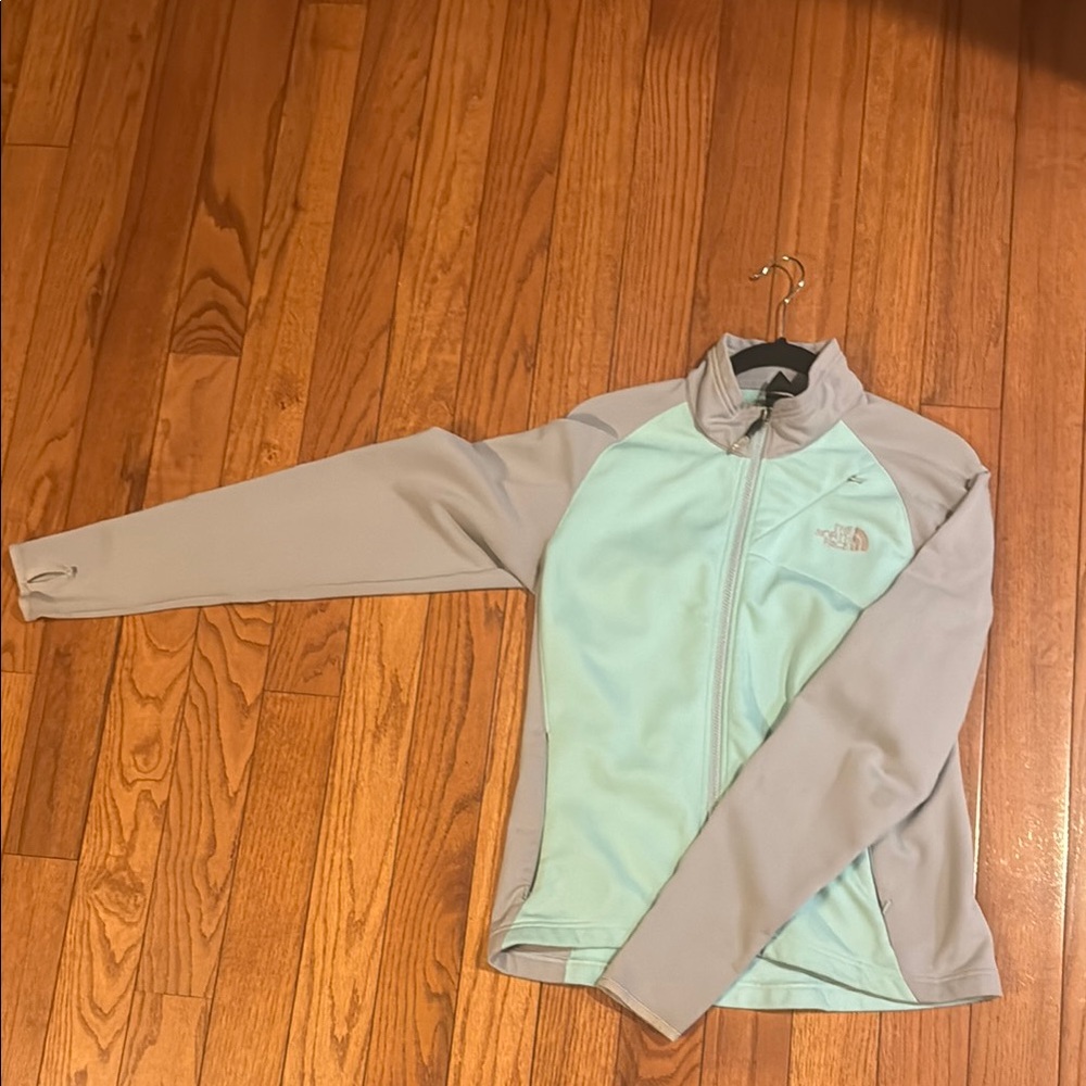 The North Face Green and Gray Ski Snow Jacket Lightweight Sporty